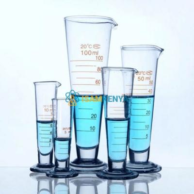 Laboratory Triangular Glass Measuring Cylinder